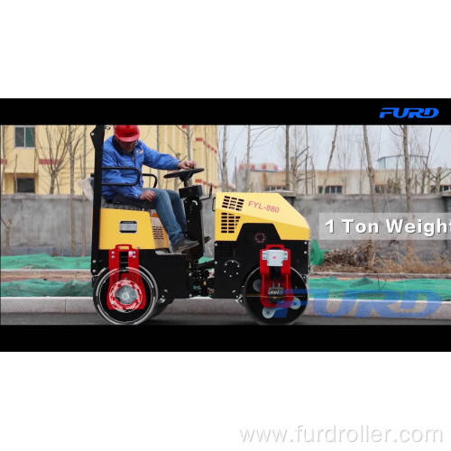 1000kg Hydraulic Steering Vibratory Compact Road Roller